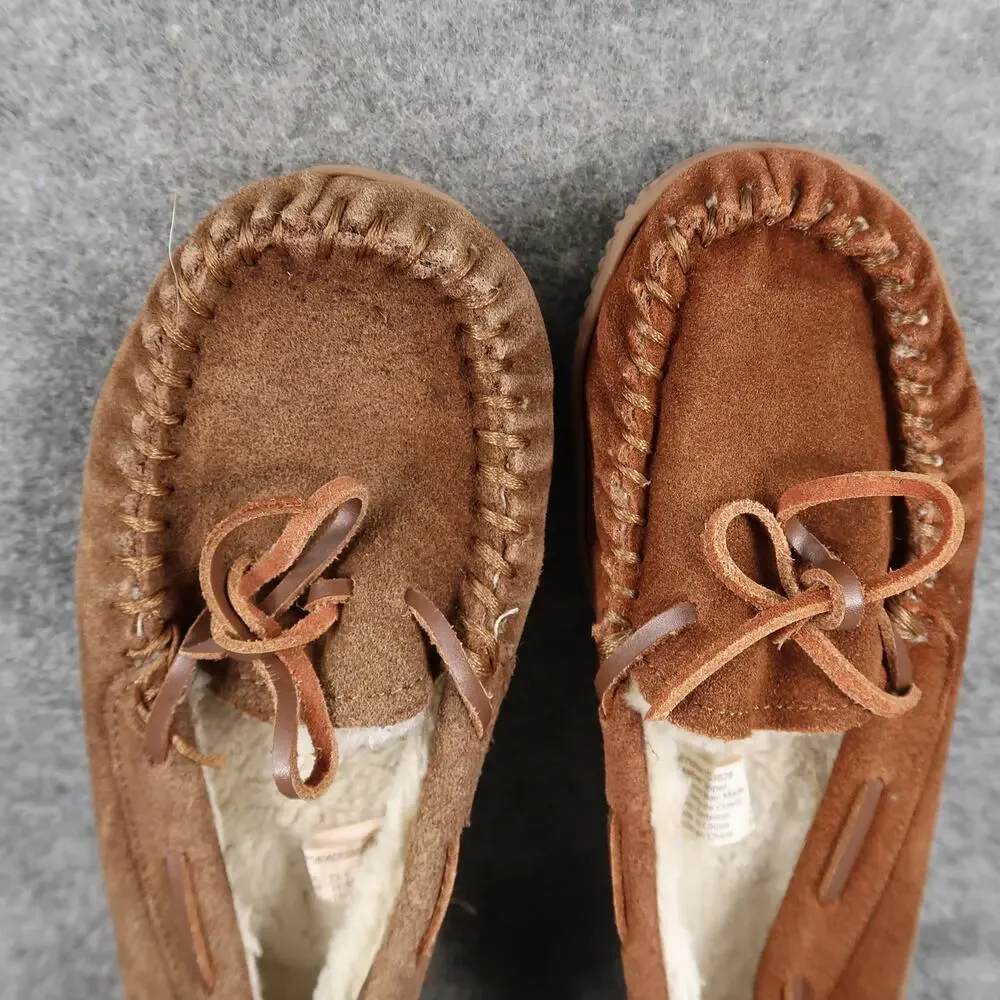 Wonder Nation Shoes Kids 13 1 Slippers Moccasin Loafer Brown Slip On Faux Fur